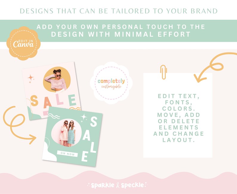 Instagram Templates Bundle, Boho Instagram Stories, Instagram Canva Posts, Colourful Instagram Posts, Bright Pastel Social Media Post, Sparkle & Speckle