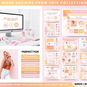 Szablony banerów sklepowych Shopify: Różowe i pomarańczowe banery Canva dla sklepów internetowych (do pobrania w wersji cyfrowej) – DC01 Sparkle & Speckle zdjęcie 7