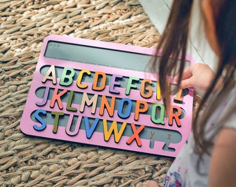 Jouets Montessori lettres de l'alphabet enfant en bas âge apprentissage activité pour enfants cadeau de 2 ans planche sensorielle en bois bébé préscolaire jouet éducatif alphabet