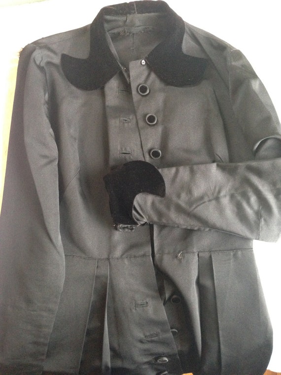 late 19th black silk dress coat - image 1