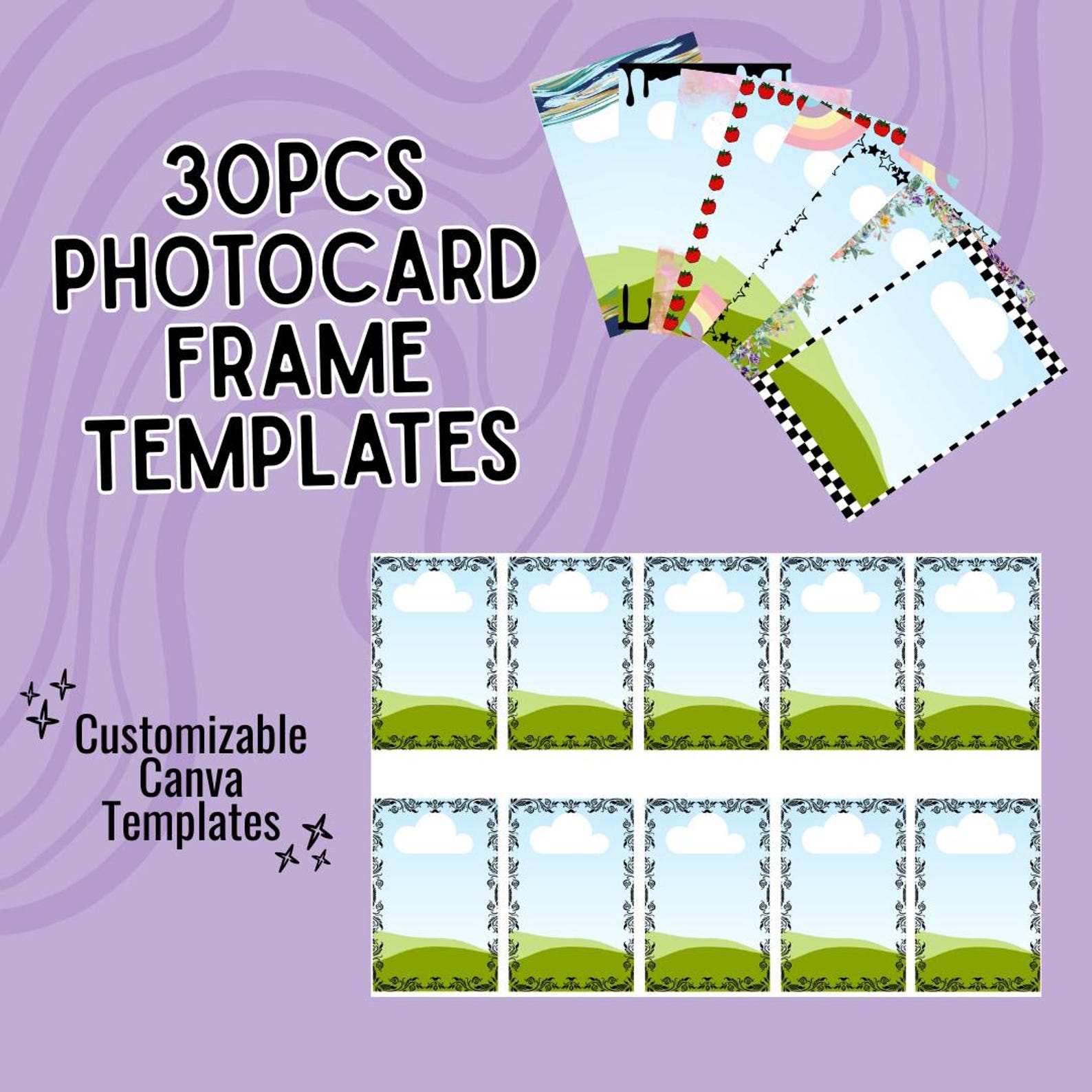 Customizable Program Frames Kpop Photocard Frame Canva Template Set, Digital Download, Customizable ...