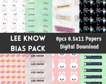 Lee Know Stray Kids Scrapbook Paper: Kpop Printable (Digital Download)