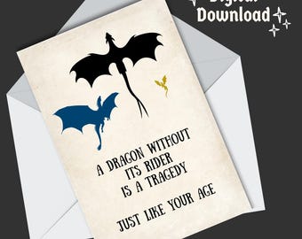 Fourth Wing Birthday Card: Dragon Rider Inspired (Digital Download)