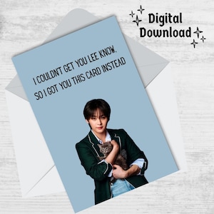 Lee weiß druckbare Karte, Stray Kids Karte, digitaler Download, Kpop Geburtstagskarte, Print n Cut, SKZ, druckbar, Kpop Geschenke, Lee weiß Bias