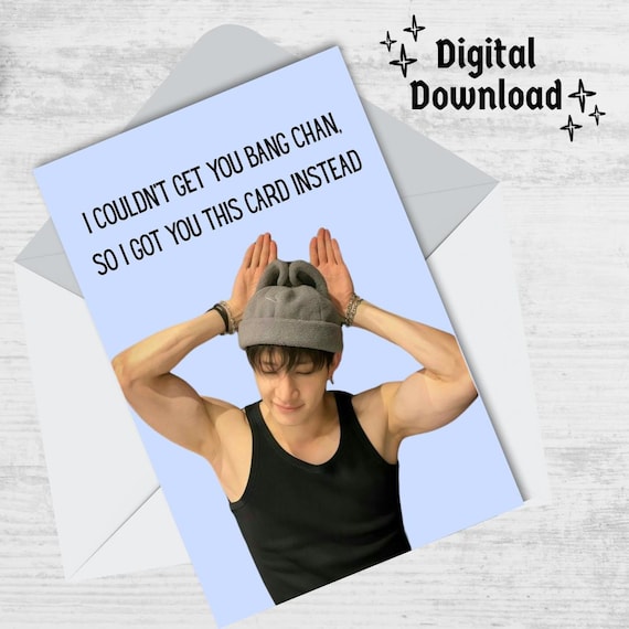 Bang Chan Card: Kpop Birthday, Stray Kids Gift (Digital Download)