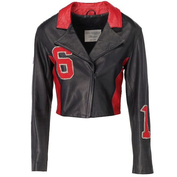 Blumarine 90s black leather jacket