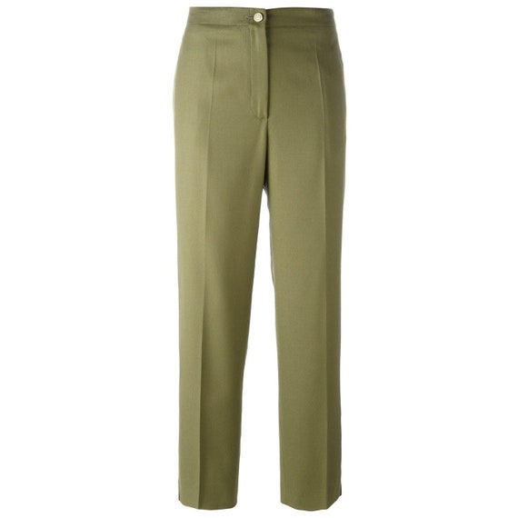 90s Chanel olive green trousers