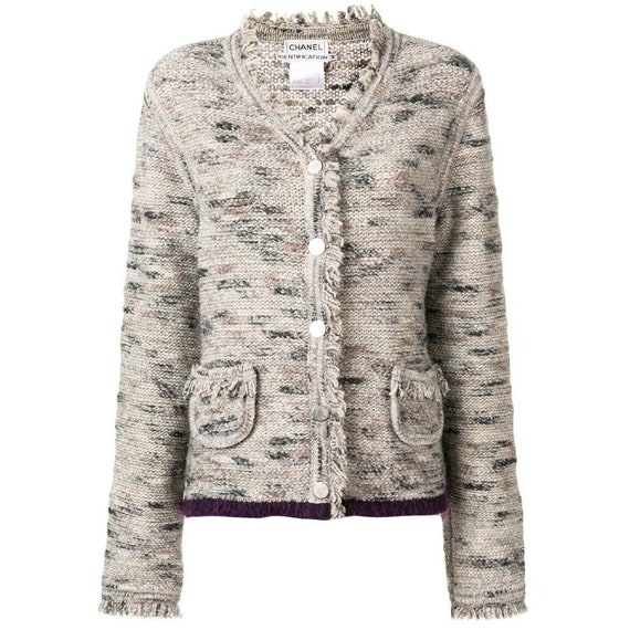 Chanel 90s beige fringed jacket