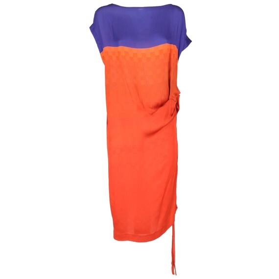 Dries Van Noten 90s blue and orange dress