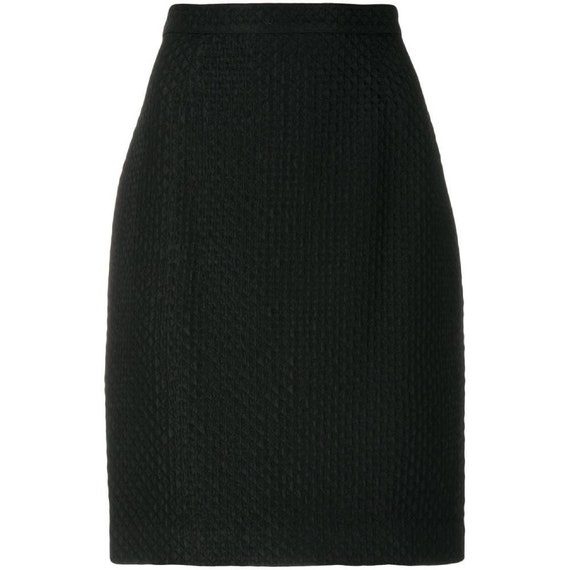 80s Krizia black quilted skirt