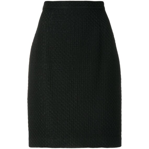 80s Krizia black quilted skirt