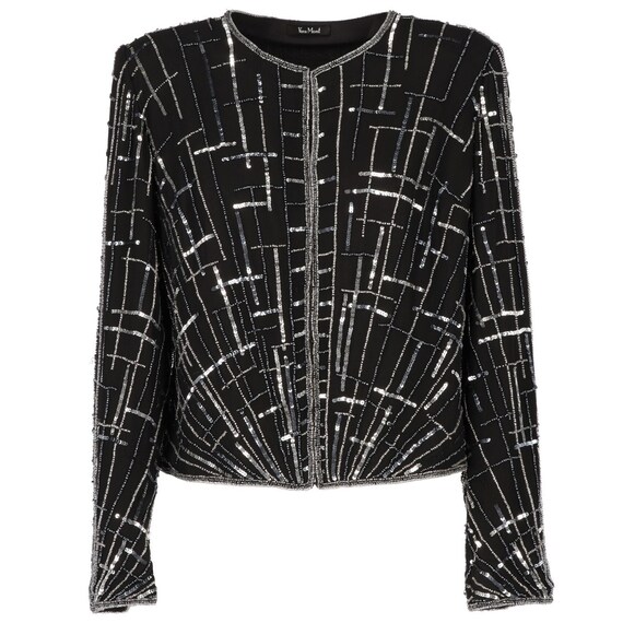 Vera Mont 80s silk and sequins jacket