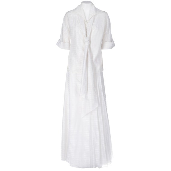 70s white tailored wedding suit