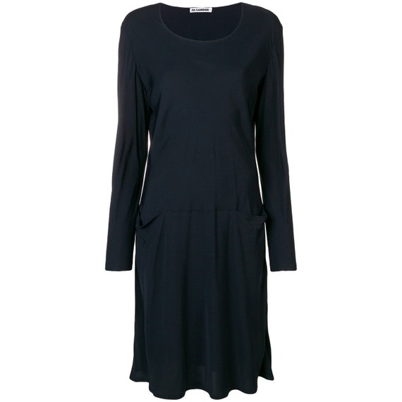Jil Sander 90s black viscose dress