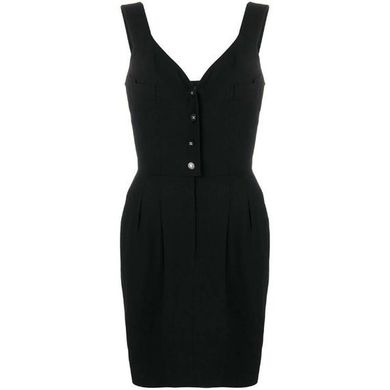90s chanel black dress