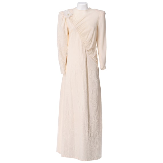 80s tailored jacquard wedding dress
