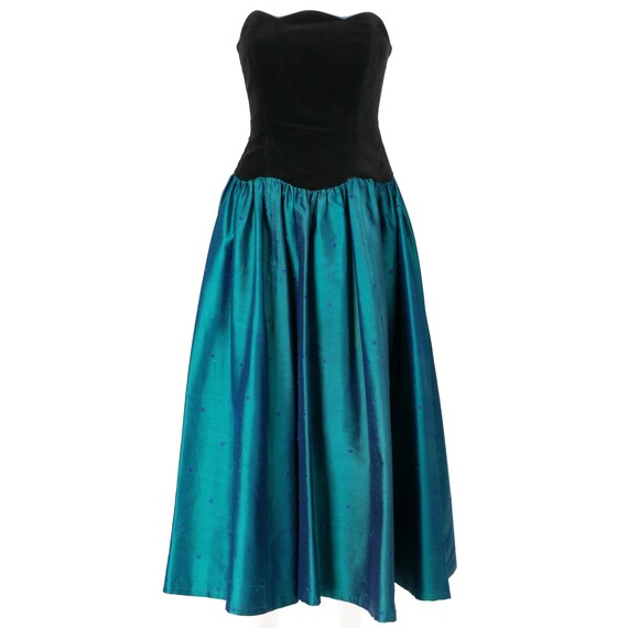 Laura Ashley 70s velvet and shantung dress