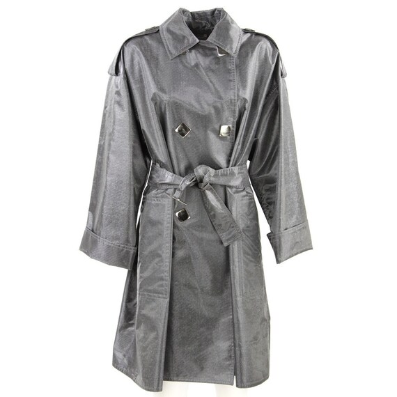 Paco Rabanne 80s silver raincoat