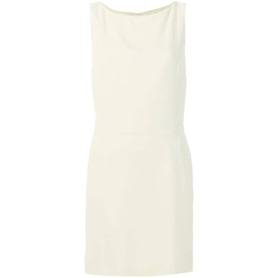 Moschino 90s cream short bow dress