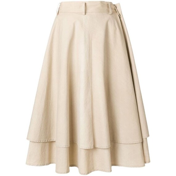 Yohji Yamamoto 90s beige layered skirt