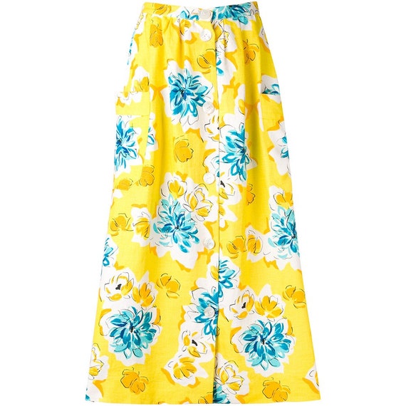 Céline 70s yellow printed skirt