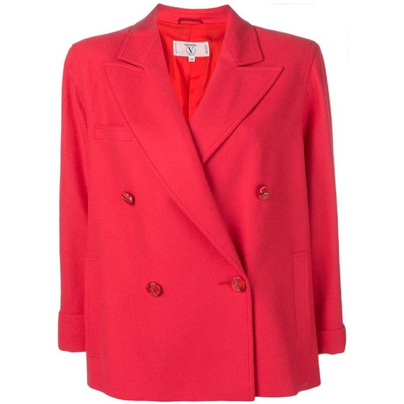 80s Valentino fuchsia double-breasted blazer