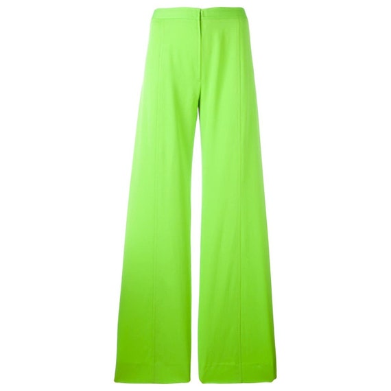 Ungaro 70s green fluorescent palazzo trousers