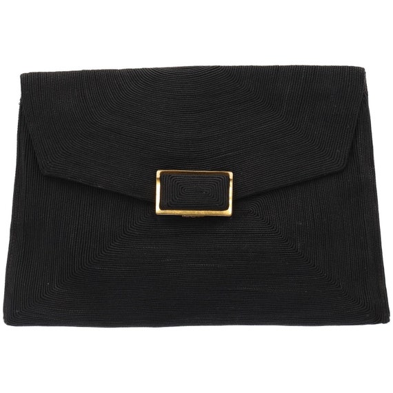 40s black embroidered purse