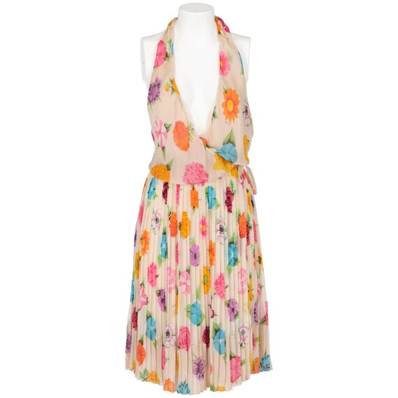 Ken Scott 90s flower print silk dress