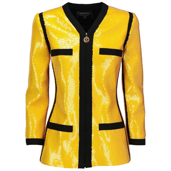 Chanel 90s yellow sequined Jacket