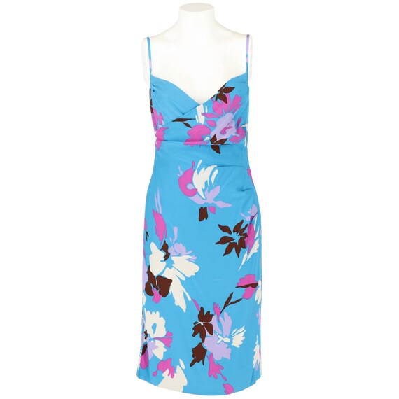 50s floral light blue dress