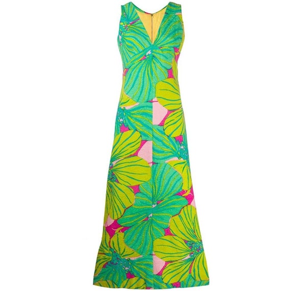 60s floral fantasy dress