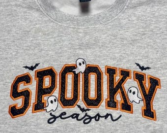 Spooky Season Glitter Embroidered Sweatshirt