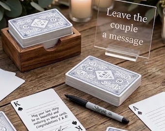 Personalized Wedding Guest Book Playing Cards, Editable Canva Wedding Guest Book Alternative, Printable Playing Cards, Reception Activity
