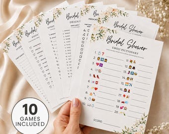 Bridal Shower Games Bundle, 10 Editable Canva Bridal Games, Printable Wedding Shower Games, Bride to Be Party Games, Instant Download