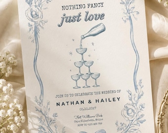 Nothing Fancy Just Love Wedding Invitation, Editable Canva Intimate Wedding Invitation, Micro Wedding Invite, Printable Wedding Template