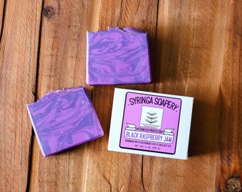 BLACK RASPBERRY JAM Artisan Soap, Handmade vegan bar soap, Gentle clay soap