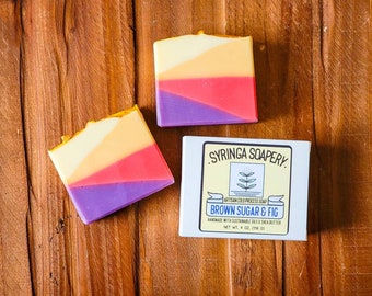 BROWN SUGAR & FIG Artisan Soap, Handmade almond milk soap, Palm-free sustainable soap