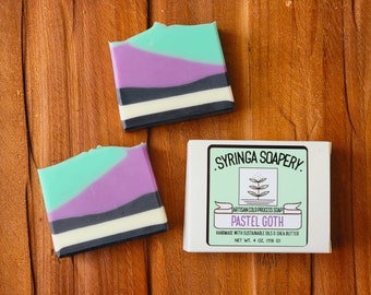 PASTEL GOTH Artisan Soap, Handmade almond milk soap, Palm-free sustainable soap