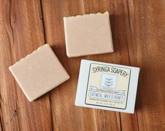 OATMEAL, MILK, & HONEY Artisan Soap, Handmade gentle almond milk and oatmeal soap