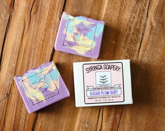 SUGAR PLUM FAIRY Artisan Bar Soap, Handmade cold process vegan soap, Hand made soap