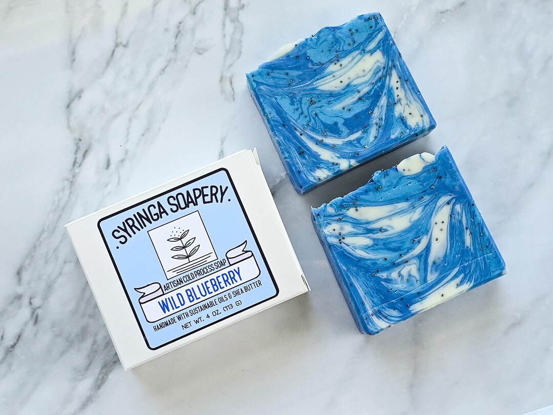 WILD BLUEBERRY Artisan Soap, Handmade Vegan Almond Milk Soap, Gentle ...