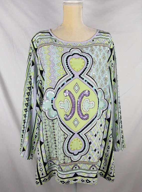 Vintage Diane Gillman 100% Silk Tunic vlouse size… - image 1