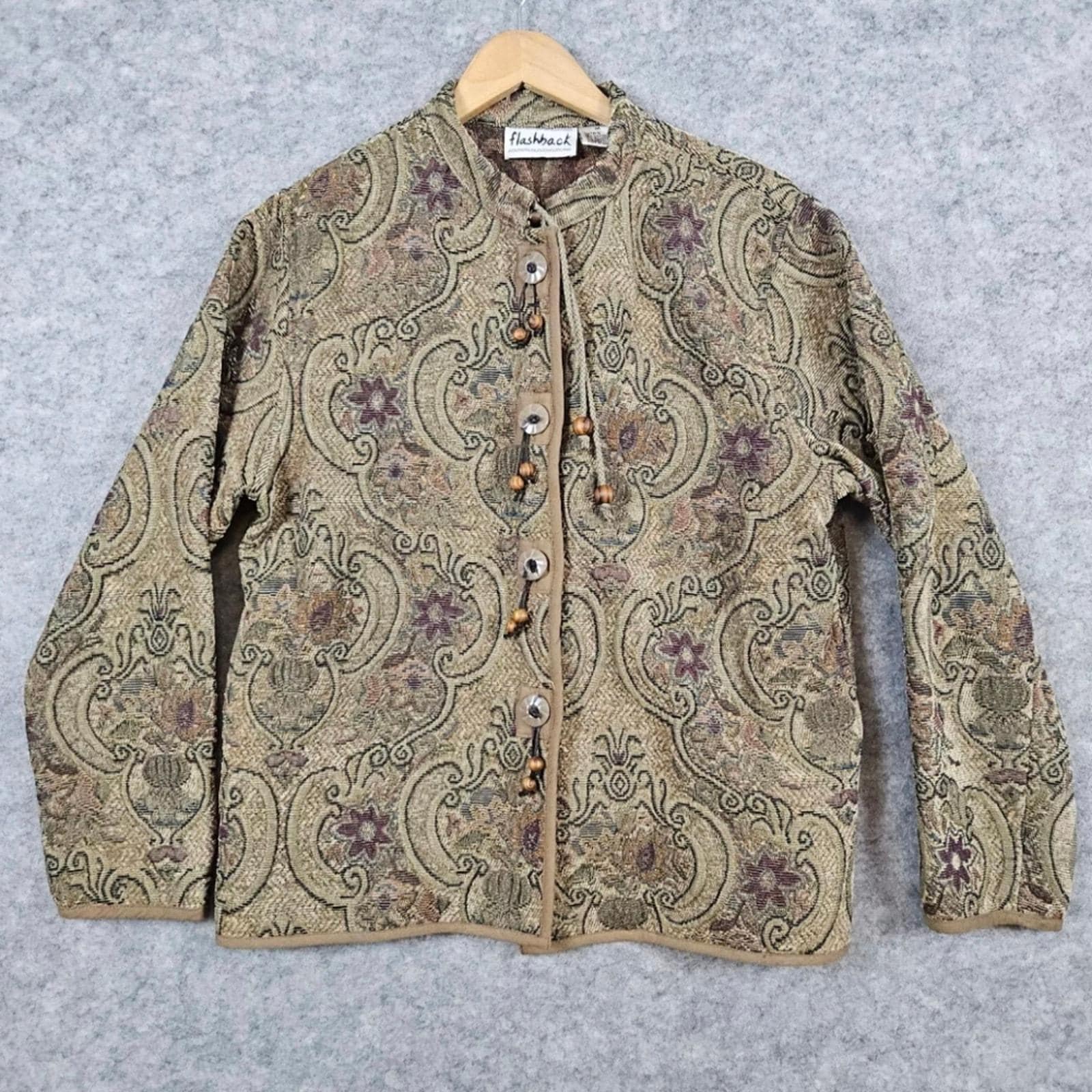 1970s Pailey Tapestry Faux Fur Coat | S/M