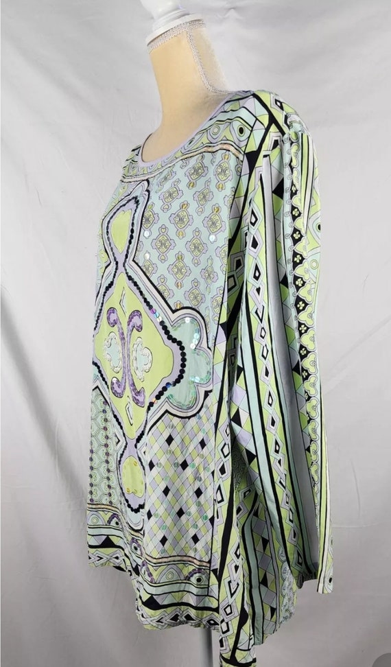 Vintage Diane Gillman 100% Silk Tunic vlouse size… - image 3