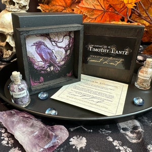 Raven Print I - Hand Embellished Mini Print in Frame
