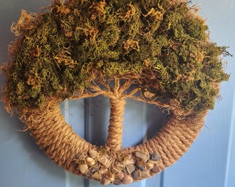 15" Tree of life wreath with felt bird