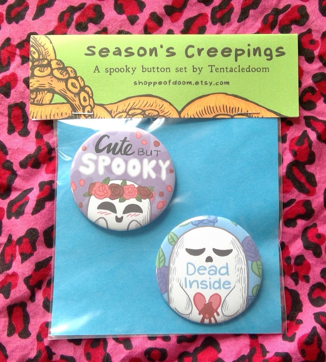 DEAD INSIDE Cute Ghost Button Set - Etsy