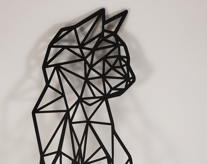 Geometric Cat Wall Art Home Decor Etsy