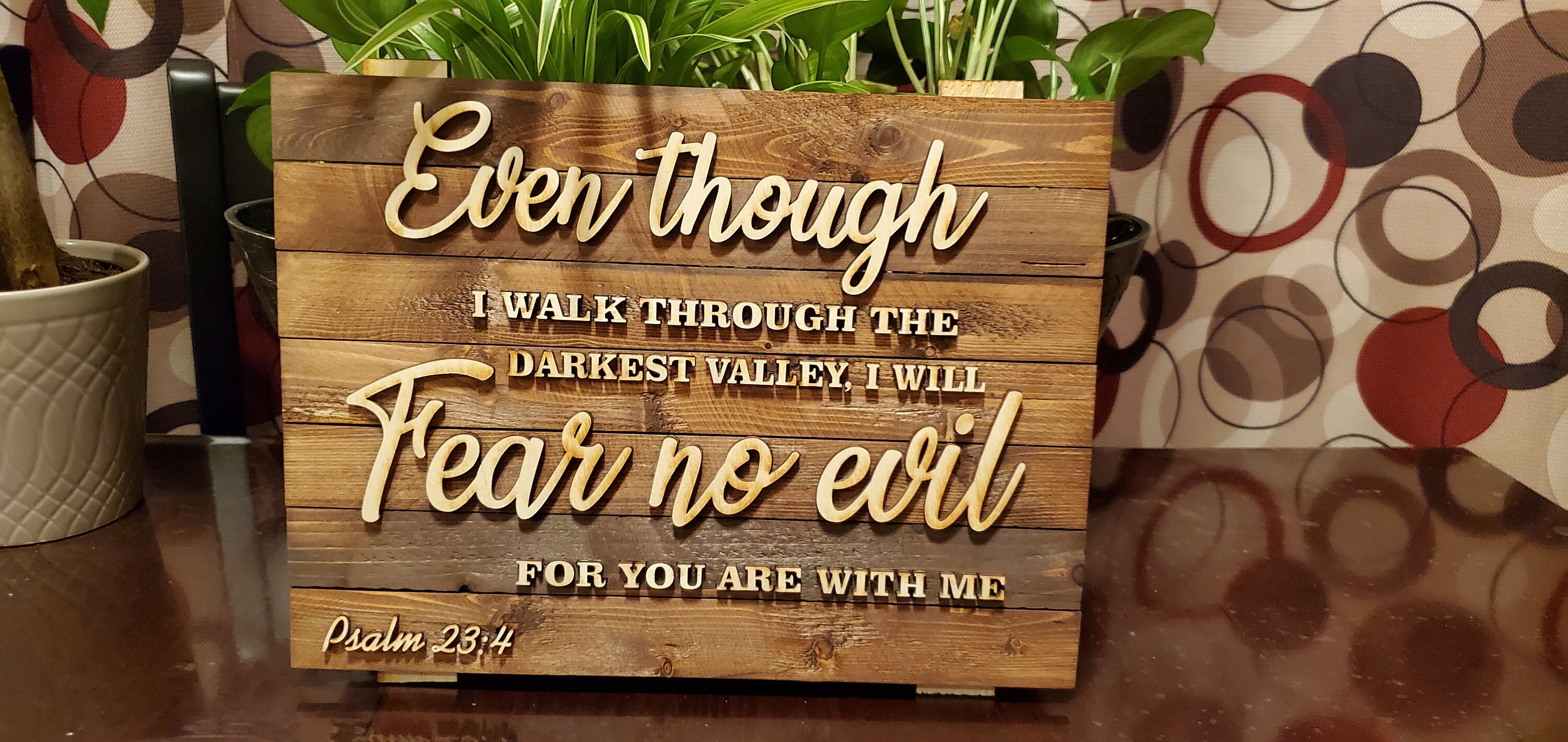 Wall sign with quotes Wooden bible verse sign Psalm 234 Etsy